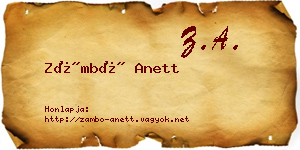 Zámbó Anett névjegykártya