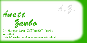 anett zambo business card